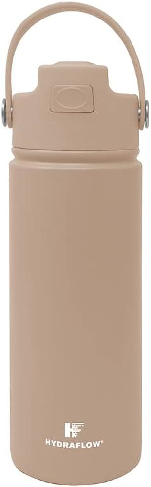 Hydraflow Hybrid - Triple Wall Vacuum Insulated Water Bottle with Flip Straw (17oz, Clay) Stainle... | Amazon (US)