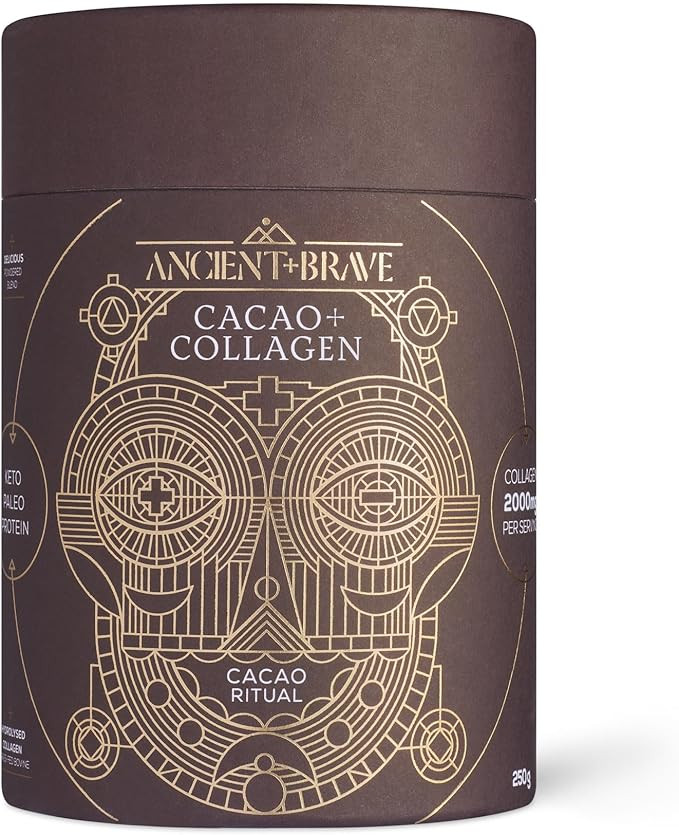 Ancient + Brave - Cacao + Collagen Powder 250g - Peruvian Raw Cacao Hot Chocolate with Hydrolysed... | Amazon (UK)