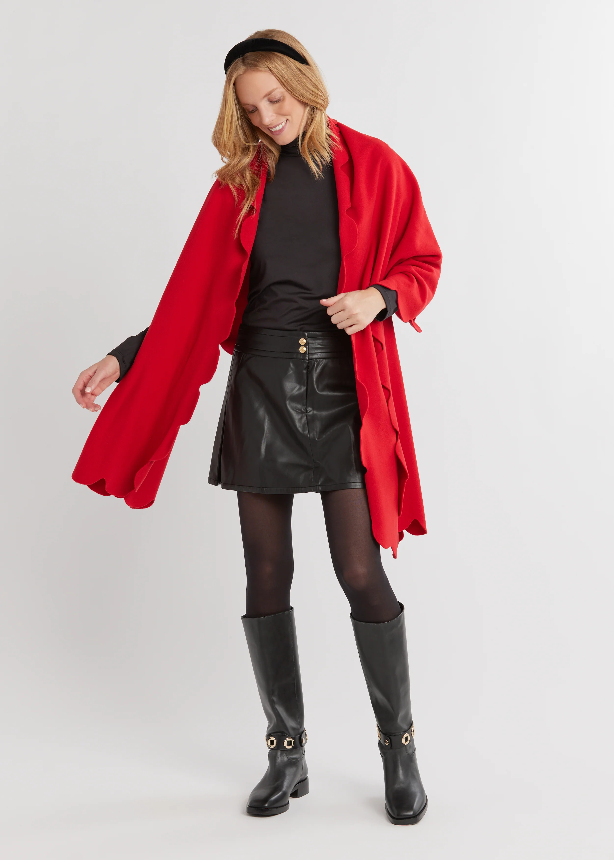 Five Mile River Scarf in Vello Fleece (Scarlet) | Dudley Stephens