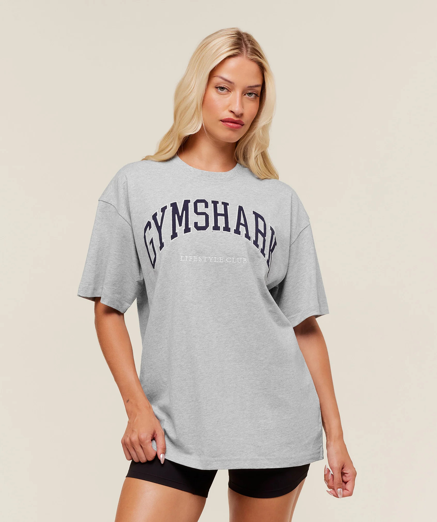 Gymshark Collegiate Graphic T-Shirt - Light Grey Core Marl | Gymshark US