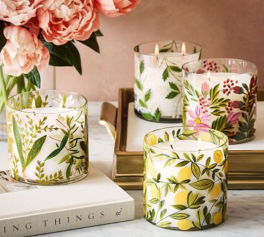 Hand Painted Flower Candle | Pottery Barn (US)