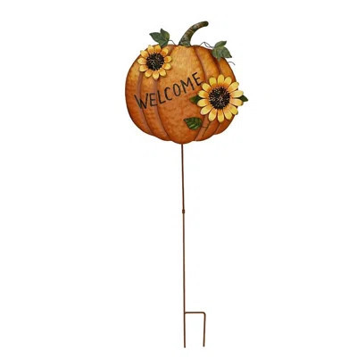 Metal Pumpkin Garden Stakes Decor - Autumn Welcome Sign Decorative Fall Yard Sign - Pumpkin Decoration For Harvest Thanksgiving Halloween (Pumpkin & S | Wayfair North America