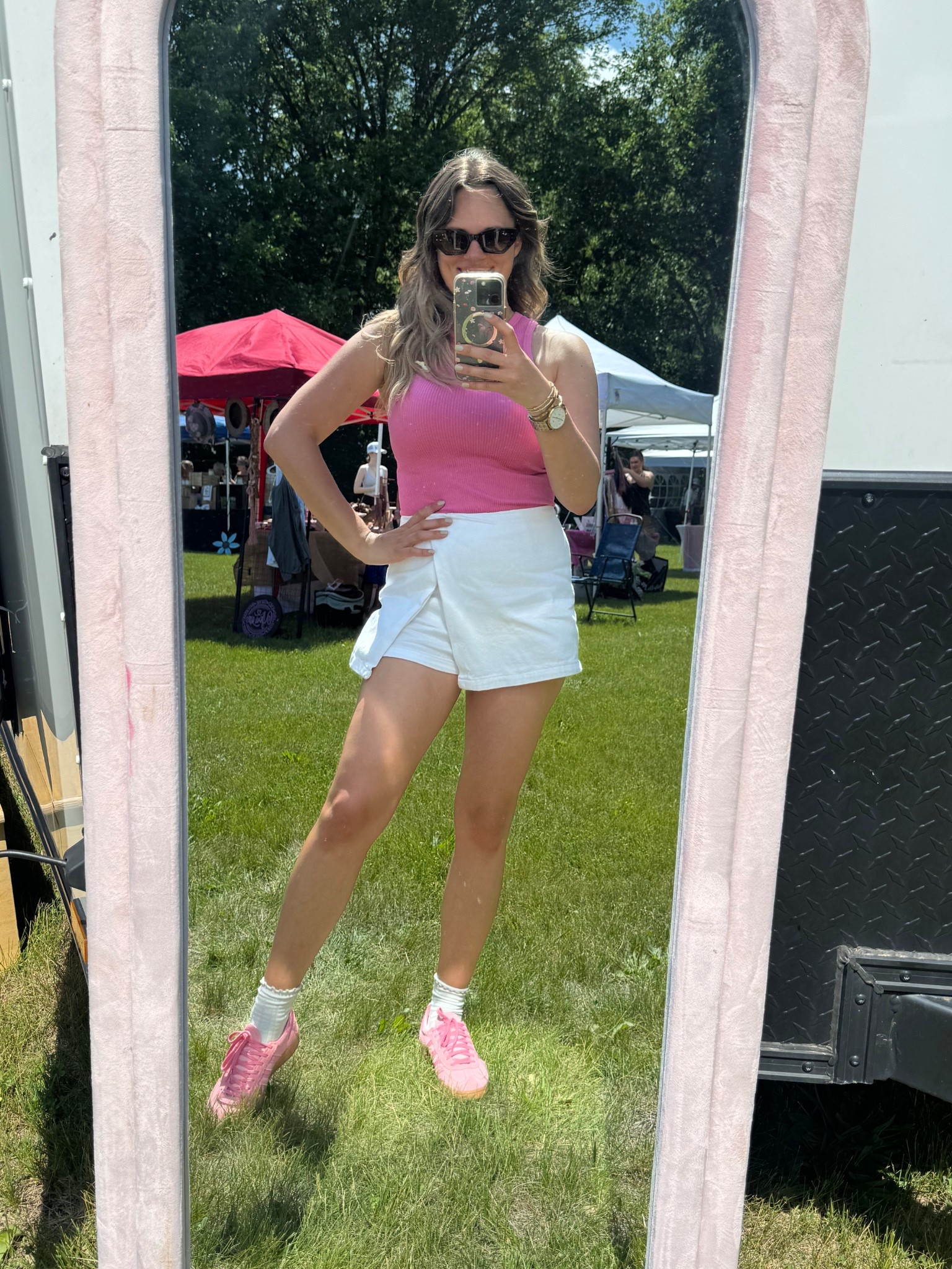 Hot Pink Top with White Skort 

#LTKPetite #LTKStyleTip