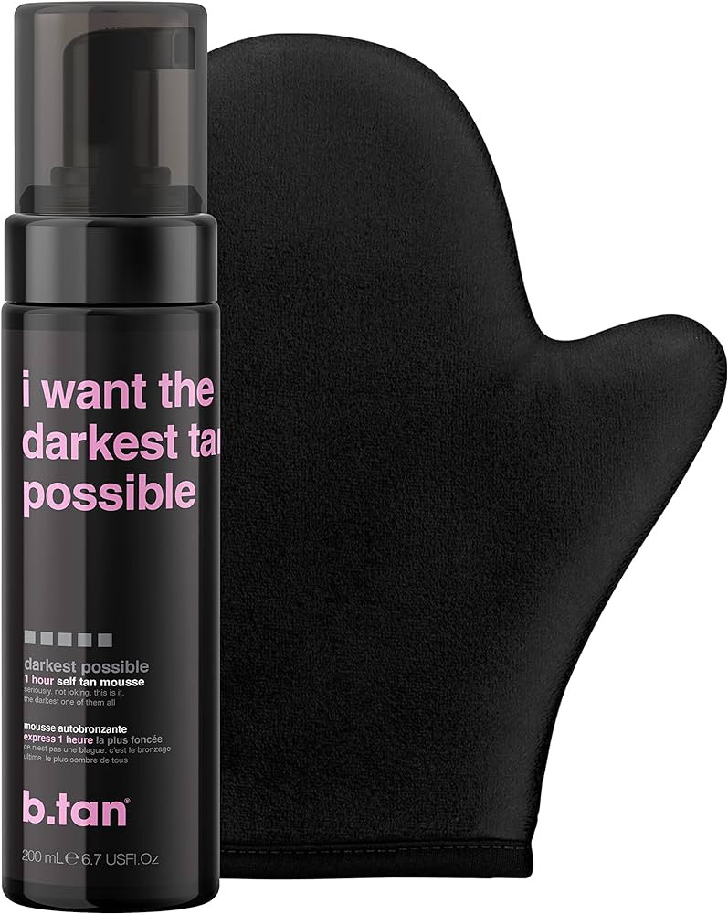 b.tan Dark Self Tanner Kit | Get The Darkest Tan Possible Bundle - Best Dark Self Tanning Mousse ... | Amazon (US)