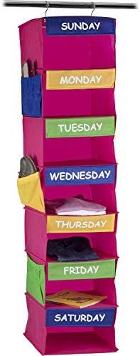 Daily Activity Organizer Kids 7 Shelf Portable Closet Hanging Closet Organizer Great Closet Solut... | Amazon (US)