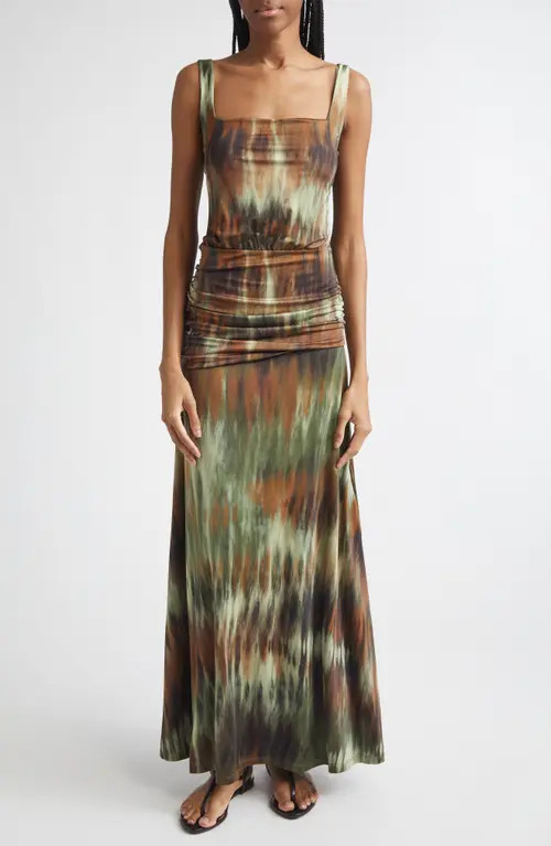 Johanna Ortiz Plant of Joy Jersey Maxi Dress in Pine Green /Chocolate at Nordstrom, Size 6 | Nordstrom