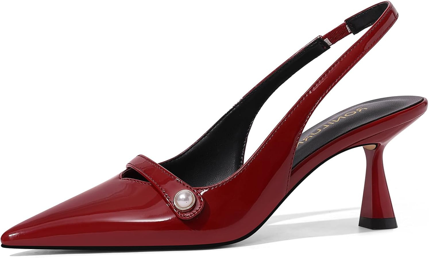 Women Kitten Heels Slingback Low Heel Pumps Dress Shoes for Women Closed Pointed Toe Pearl Heels ... | Amazon (CA)