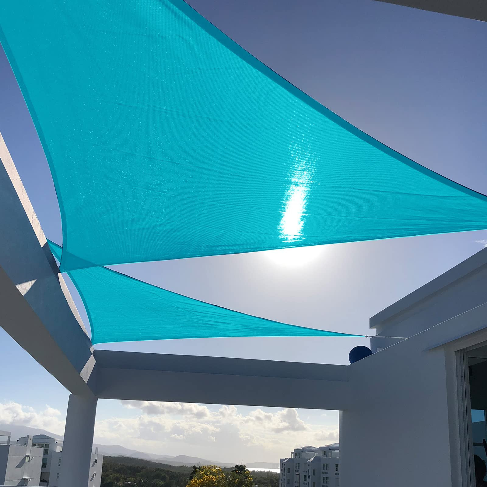 SUNNY GUARD Sun Shade Sail 12'x12'x12' Triangle Turquoise Blue UV Block Sunshade for Backyard Yar... | Amazon (US)