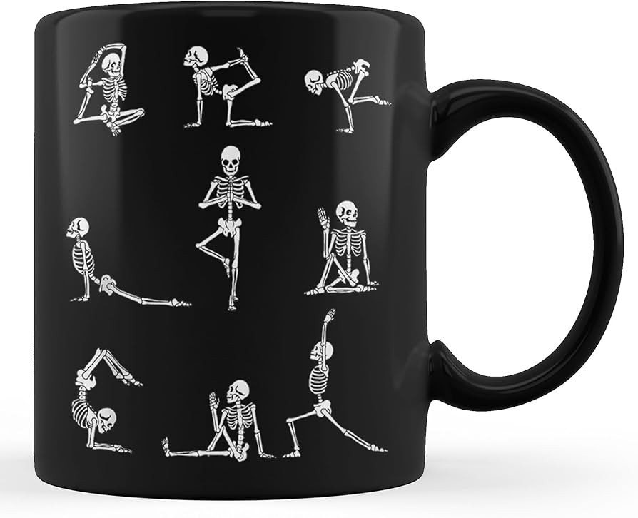 GOOD DEAL Yoga Skeleton for a Yoga Fan Black Coffee Mug 11oz Black Coffee Mug 11oz… | Amazon (US)