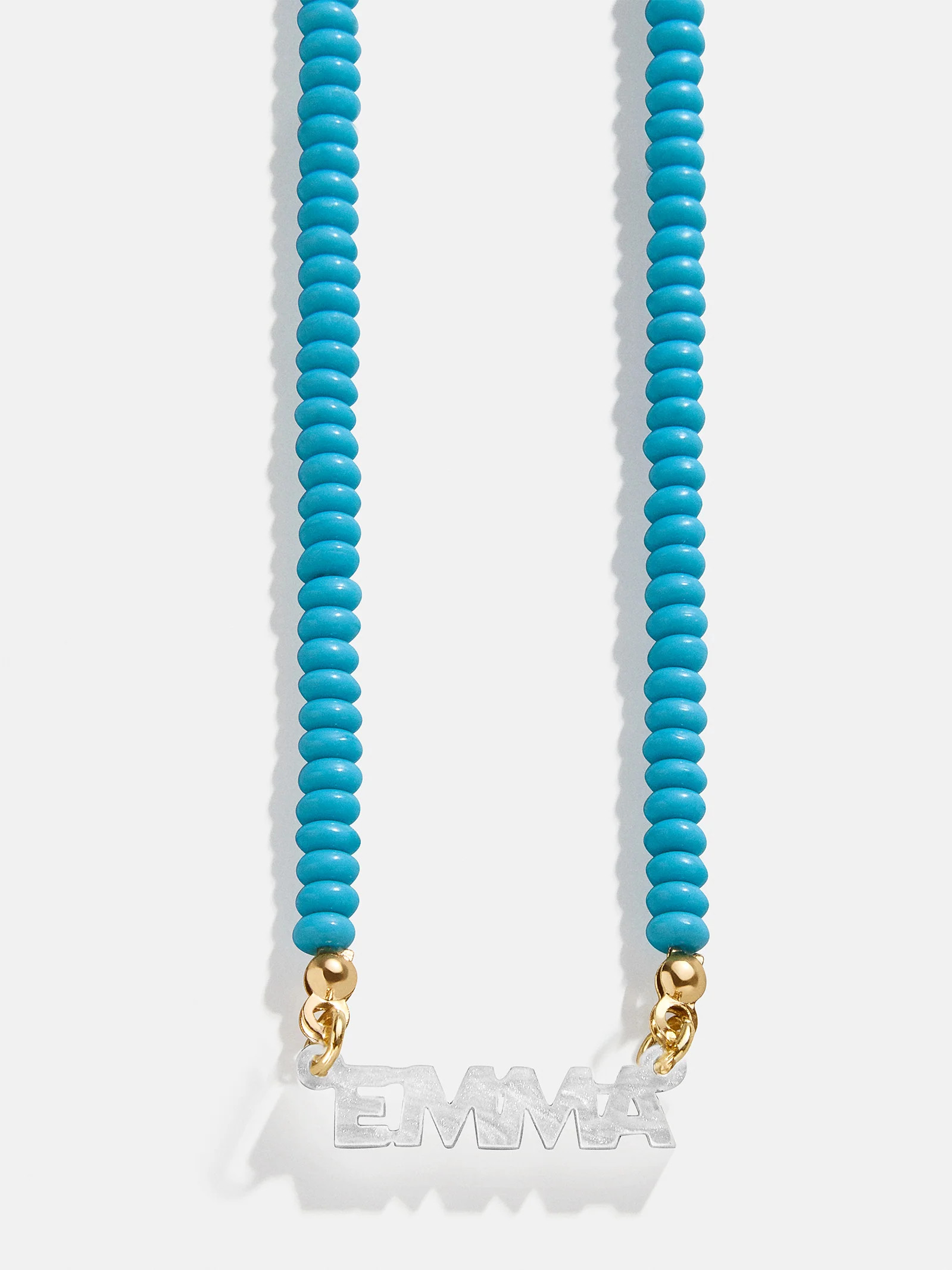 Beaded Kids' Custom Nameplate Necklace - Turquoise | BaubleBar