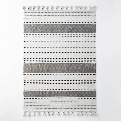 Indoor/Outdoor Neutral Stripes Rug Gray - Hearth & Hand™ with Magnolia | Target