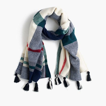 Wool scarf in oversized plaid | J.Crew US