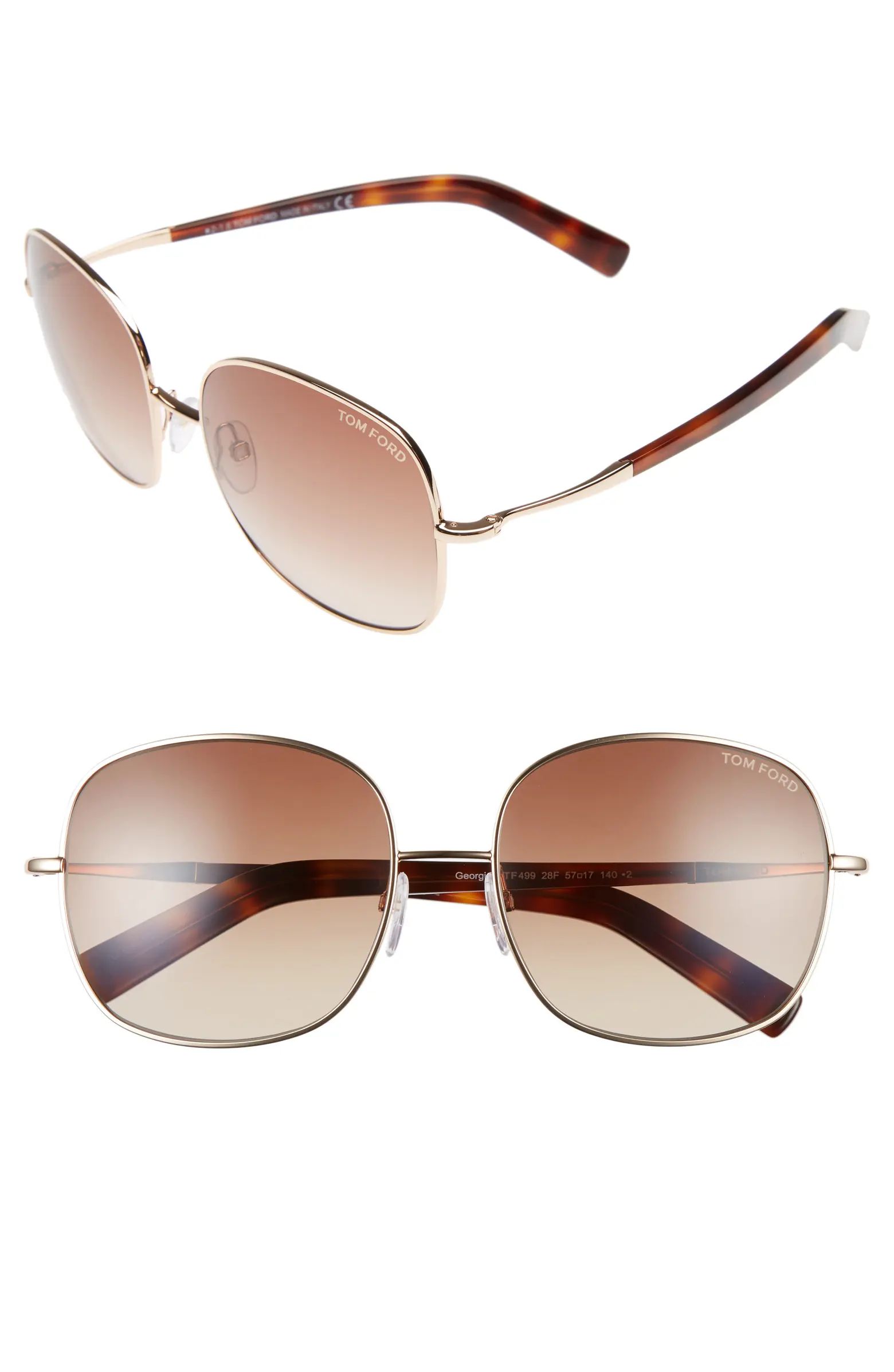 Georgina 57mm Gradient Lens Square Sunglasses | Nordstrom Rack