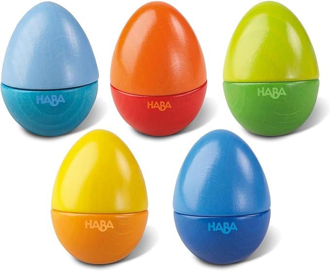 HABA Musical Eggs - 5 Wooden Eggs with Acoustic Sounds (Made in Germany) | Amazon (US)