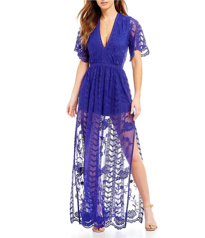 GB Lace Embroidered Maxi Romper