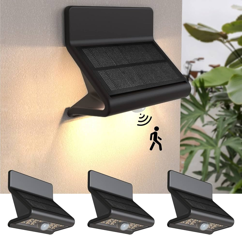Motion Sensor Outdoor Lights, Solar Wall Light with Optical Lens and 3 Modes Lights, Battery Moti... | Amazon (US)