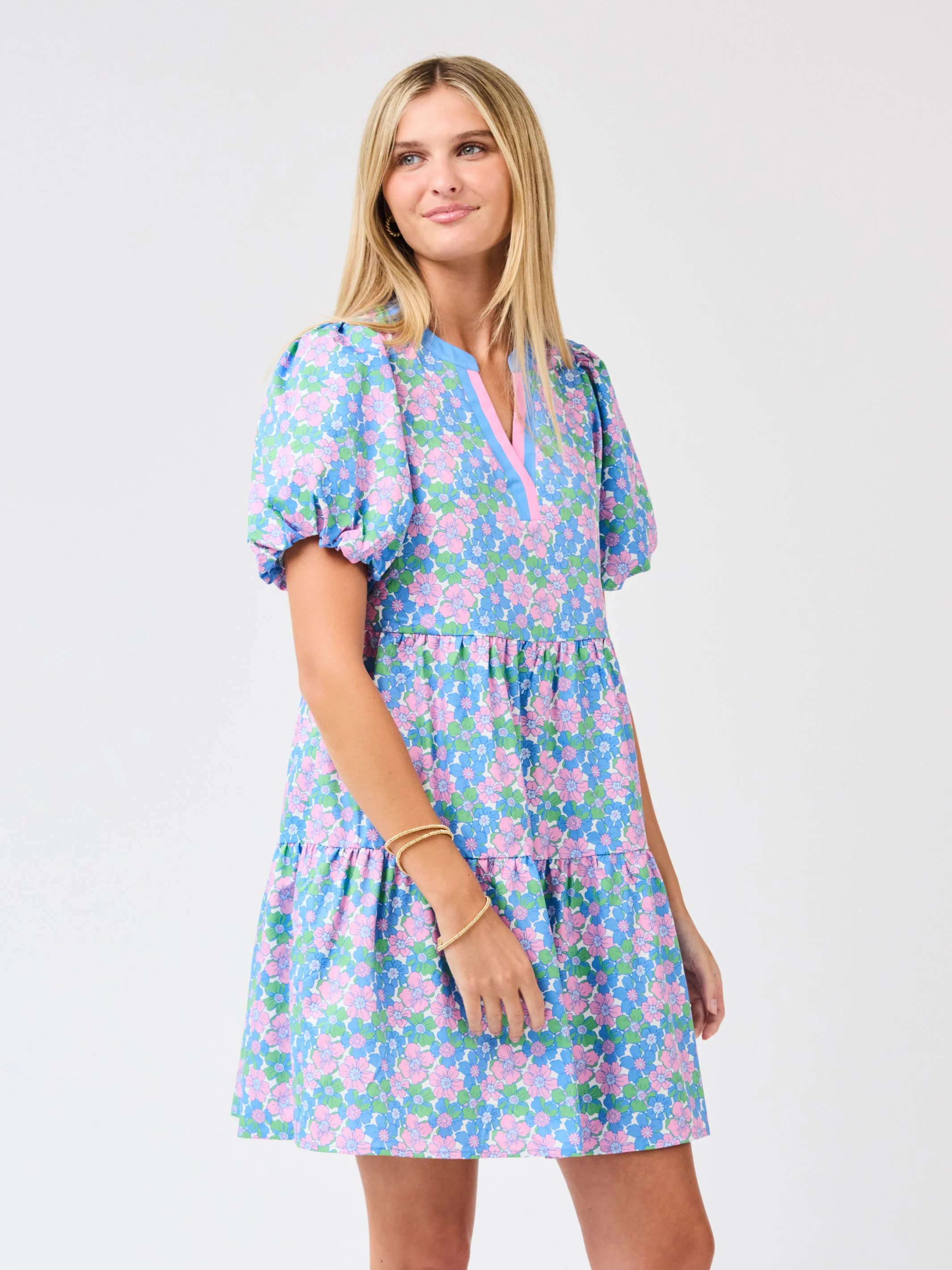 Kinsley Mini Dress | Vintage Posies Blue | Mary Square