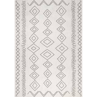 nuLOOM Serna Moroccan Diamonds Ivory 7 ft. 6 in. x 10 ft. 9 in. Indoor/Outdoor Area Rug OWDN23A-7... | The Home Depot
