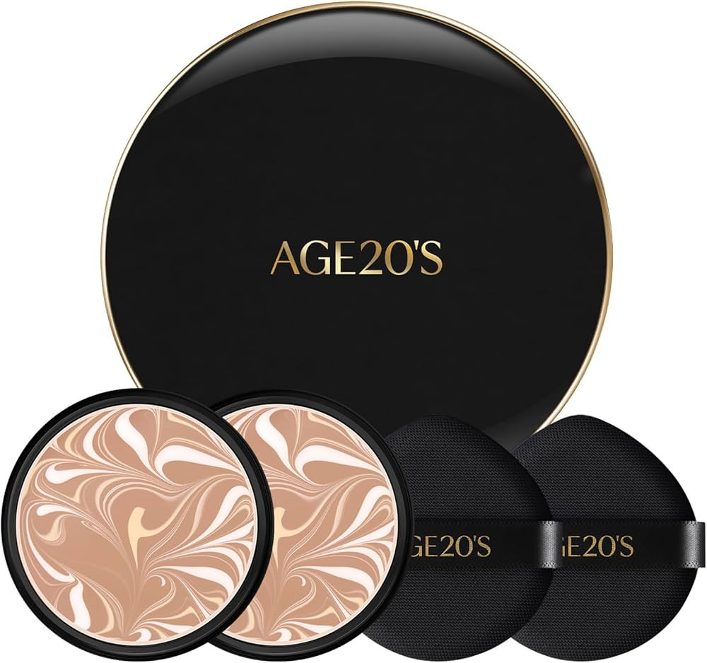 AGE20'S Signature Essence Pact SPF 50+ | Pack of 2 | 25N SAND | Cream Foundation, Dewy Finish, Na... | Amazon (US)