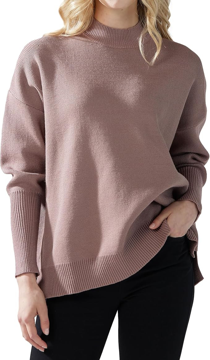noflik Women's Cozy Solid Classic Smooth Knit Long Ballon Sleeve Knit Sweater Tops | Amazon (US)