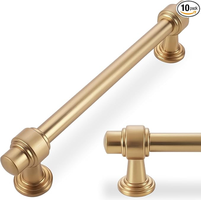 10 Pack 5 inch Champagne Bronze Kitchen Cabinet Handles Cabinet Pulls Gold Drawer Pulls Kitchen C... | Amazon (US)