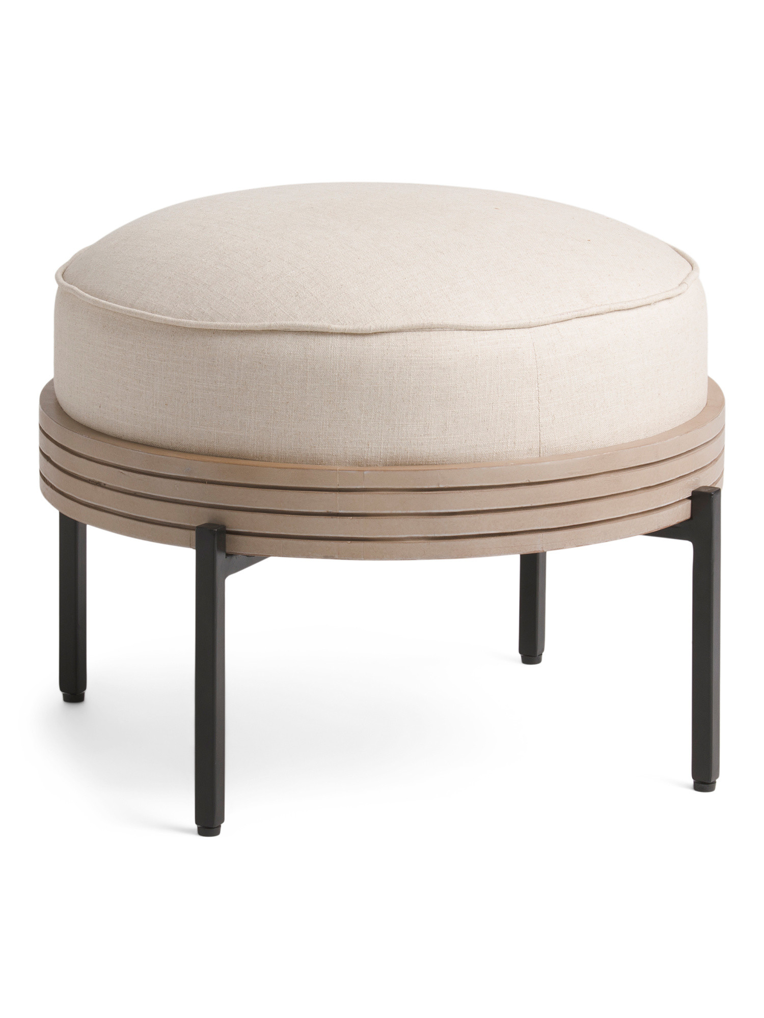Ottoman With Mango Wood Base | Poufs & Ottomans  | Marshalls | Marshalls