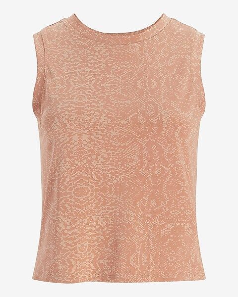 Silky Sueded Jersey Snakeskin Cropped Muscle Tank | Express