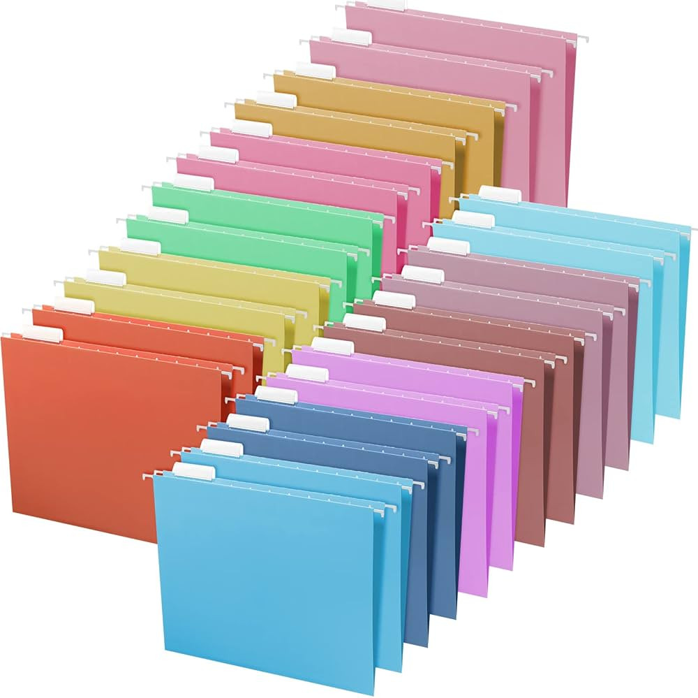 Yaomiao 48 Pcs Hanging File Folders Letter Size File Organizer Multicolor Hanging Folders with Ta... | Amazon (US)