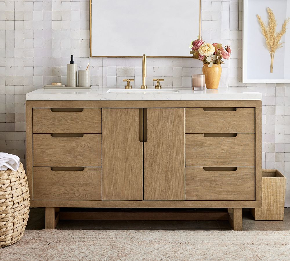 Portola 56" Single Wide Sink Vanity | Pottery Barn (US)