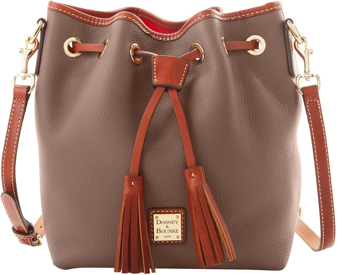 Dooney & Bourke Crossbody Bucket Bags for Women, Pebble Grain Leather Aimee Crossbody Drawstring ... | Amazon (US)