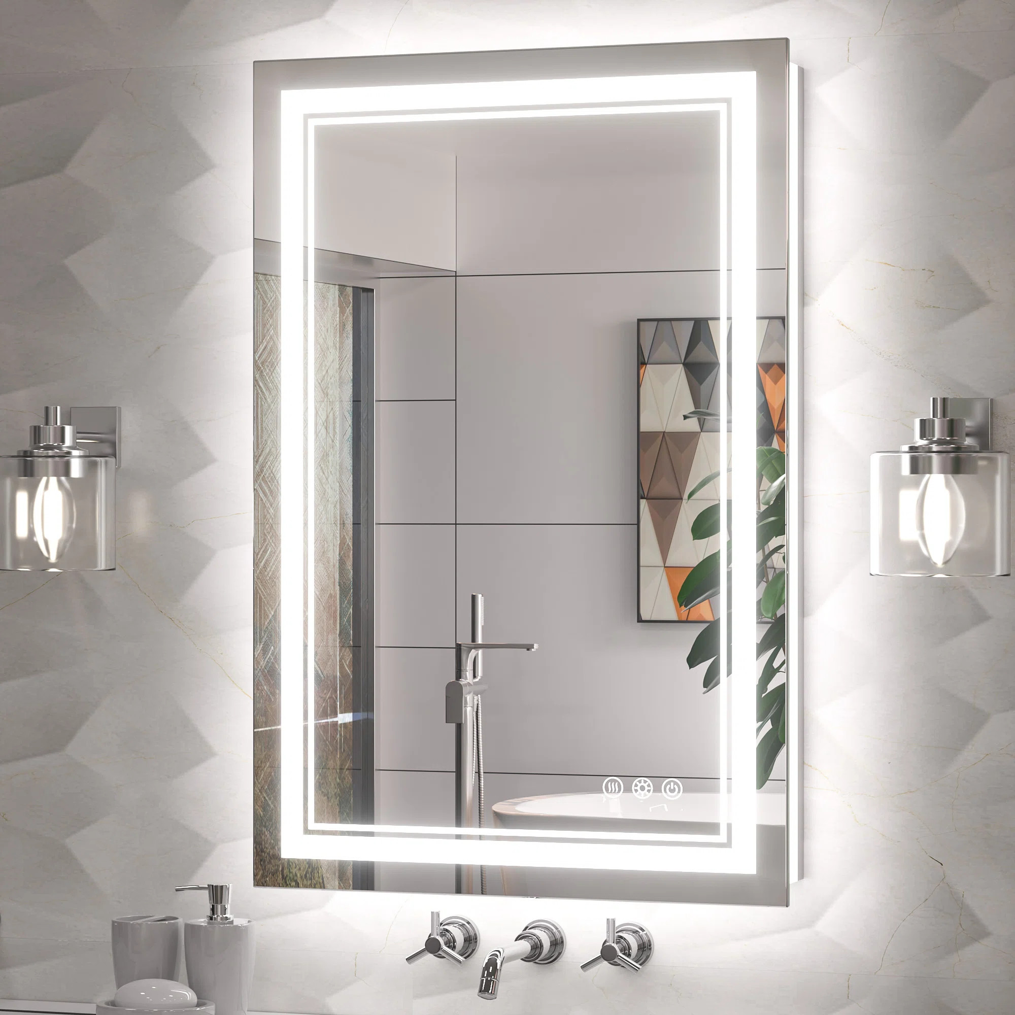 Chrisna Front and Backlit LED Bathroom Vanity Mirror | Wayfair North America
