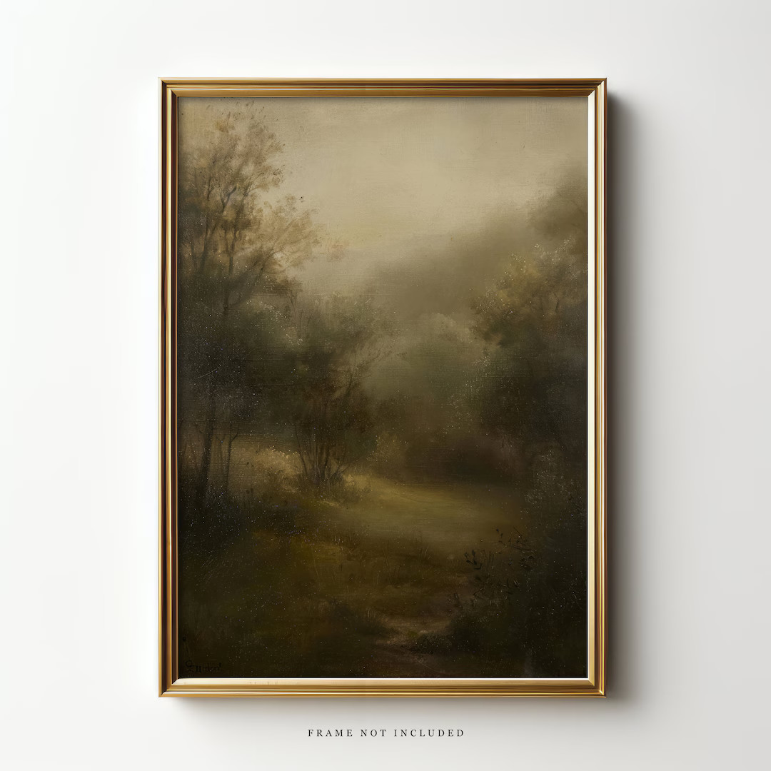 Plank & Pillow Vintage Landscape Art Print | Moody Painting | Wall Art | Large Print | Landscape ... | Etsy (US)