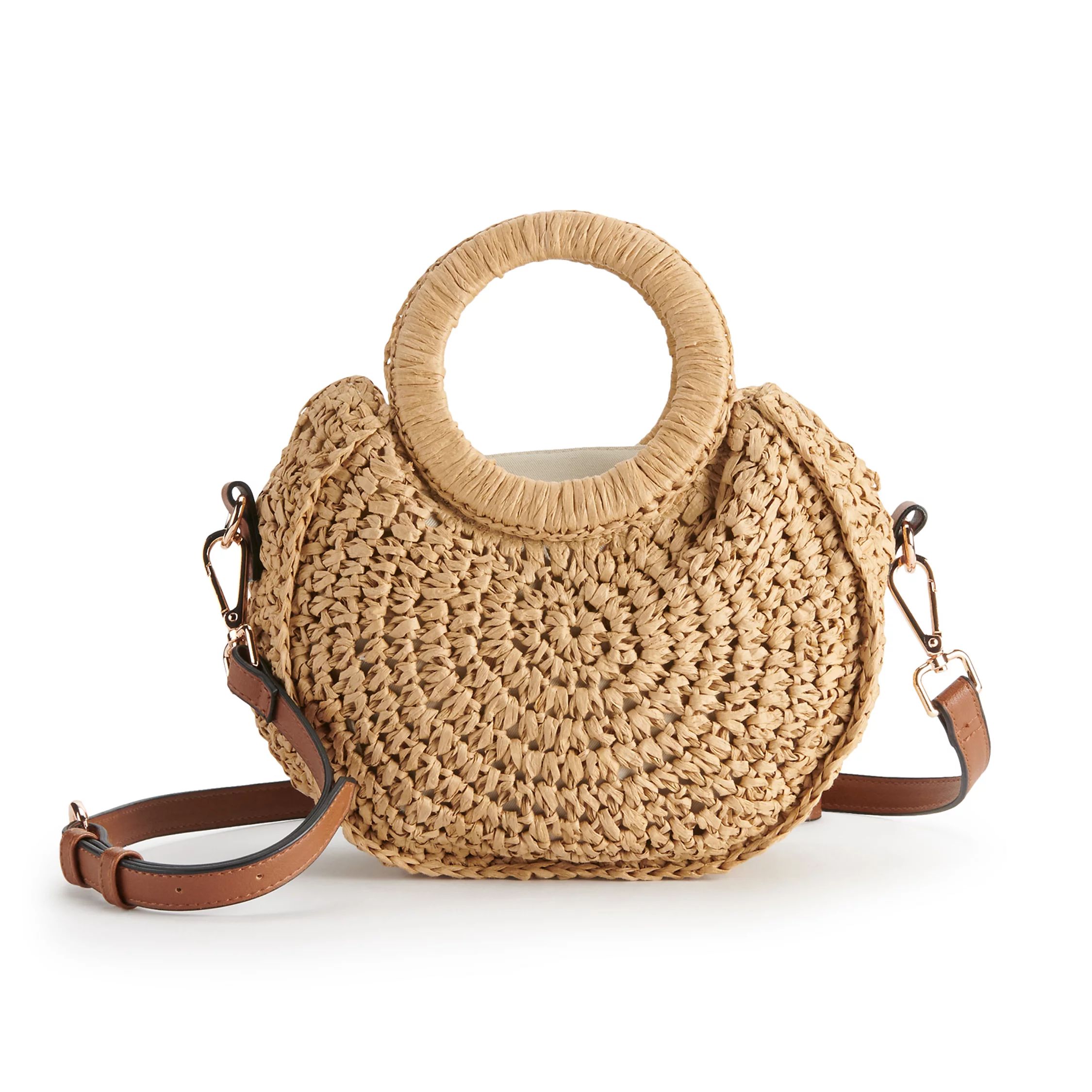 LC Lauren Conrad Small Ring Woven Crochet Crossbody Bag | Kohl's