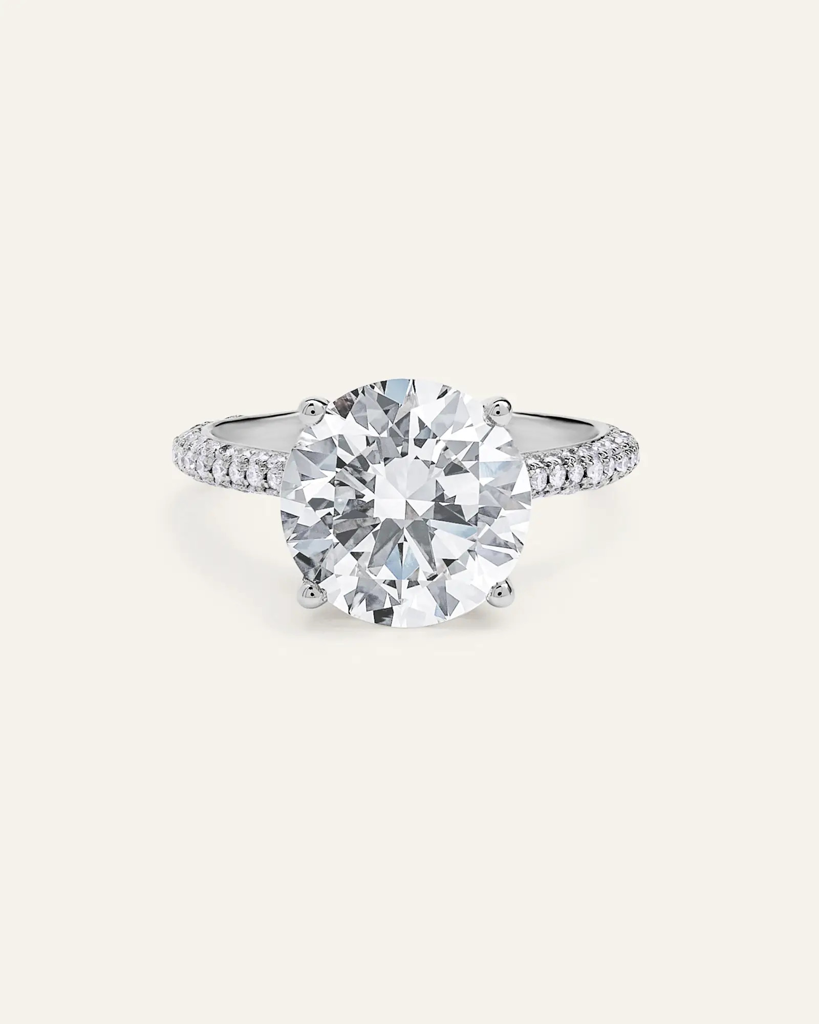 Lab Grown Diamond Round Pave Cathedral Engagement Ring - 5ct | Quince