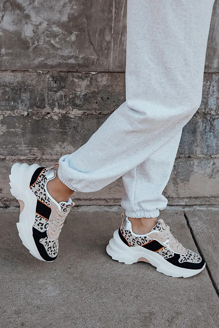 Mabelle Leopard Multi Chunky Sneakers | Lulus (US)
