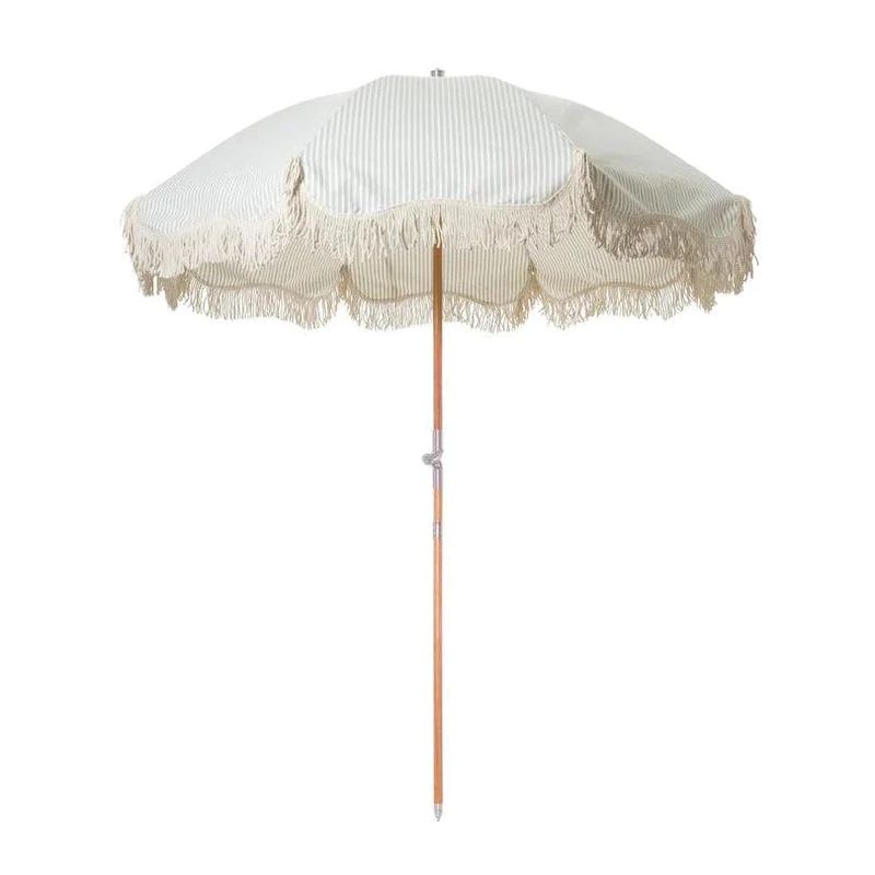 premium umbrella, sage stripe | minnow