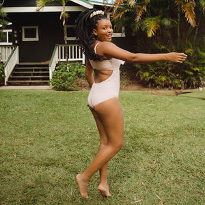 Pink Checkers Top Knot One-Piece | Albion Fit