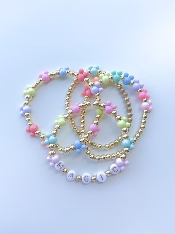 Pastel Mouse Bracelets Pastel Bead Bracelets Disney Inspired - Etsy | Etsy (US)