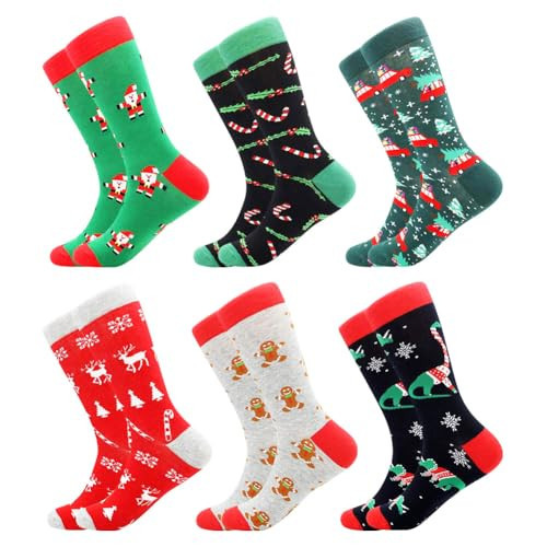 BISOUSOX Mens Christmas Socks Crazy Funny Dress Colorful Novelty Warm Winter Socks Christmas Gifts for Men Women | Amazon (US)