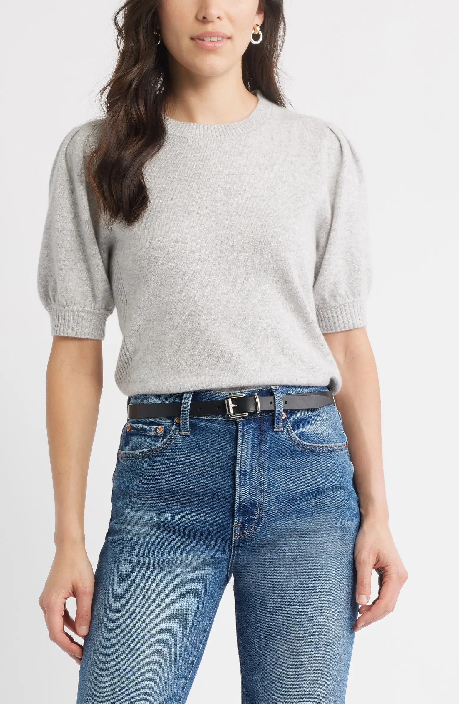 Puff Sleeve Wool & Cashmere Sweater | Nordstrom