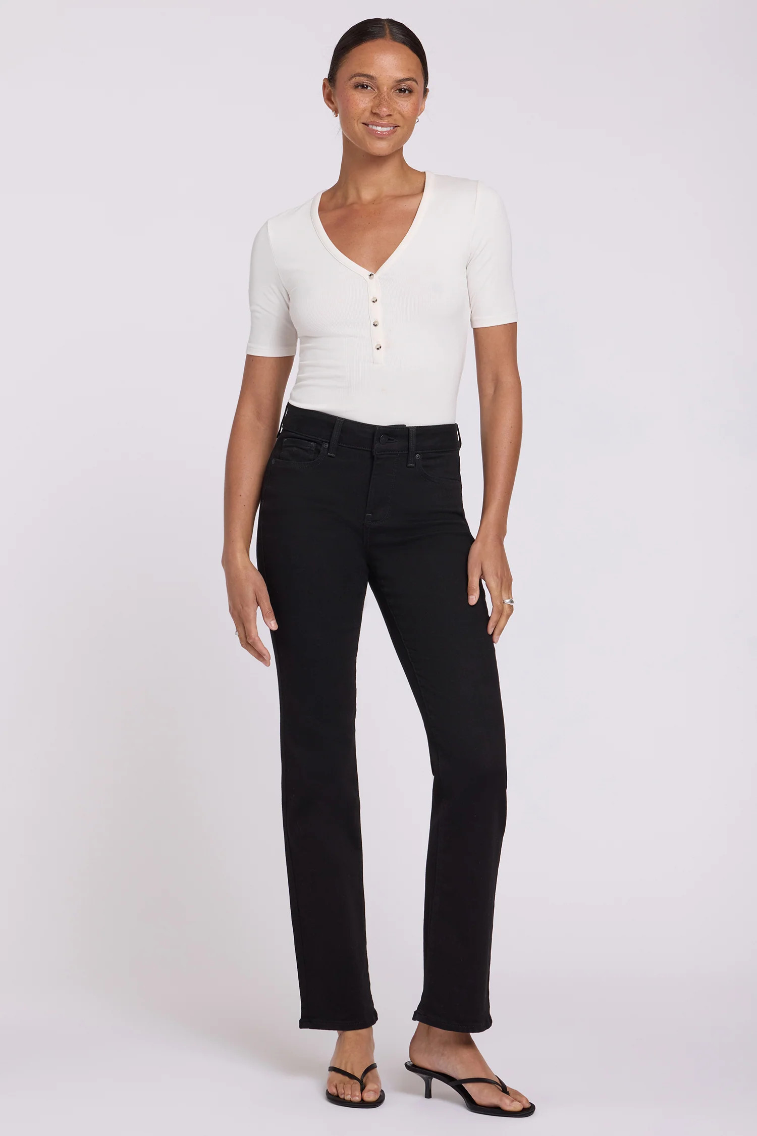 Marilyn Straight Jeans - Black | NYDJ