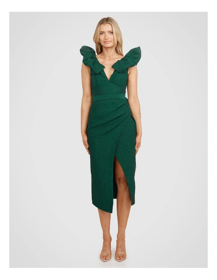 PilgrimKim Puff Shoulder Midi Dress in Green | Myer