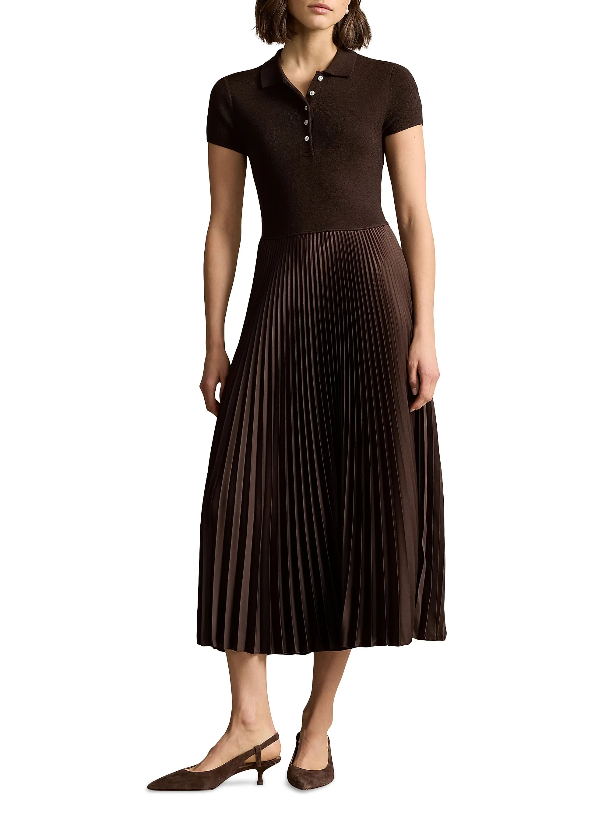Polo Sweater-Bodice Midi-Dress | Saks Fifth Avenue