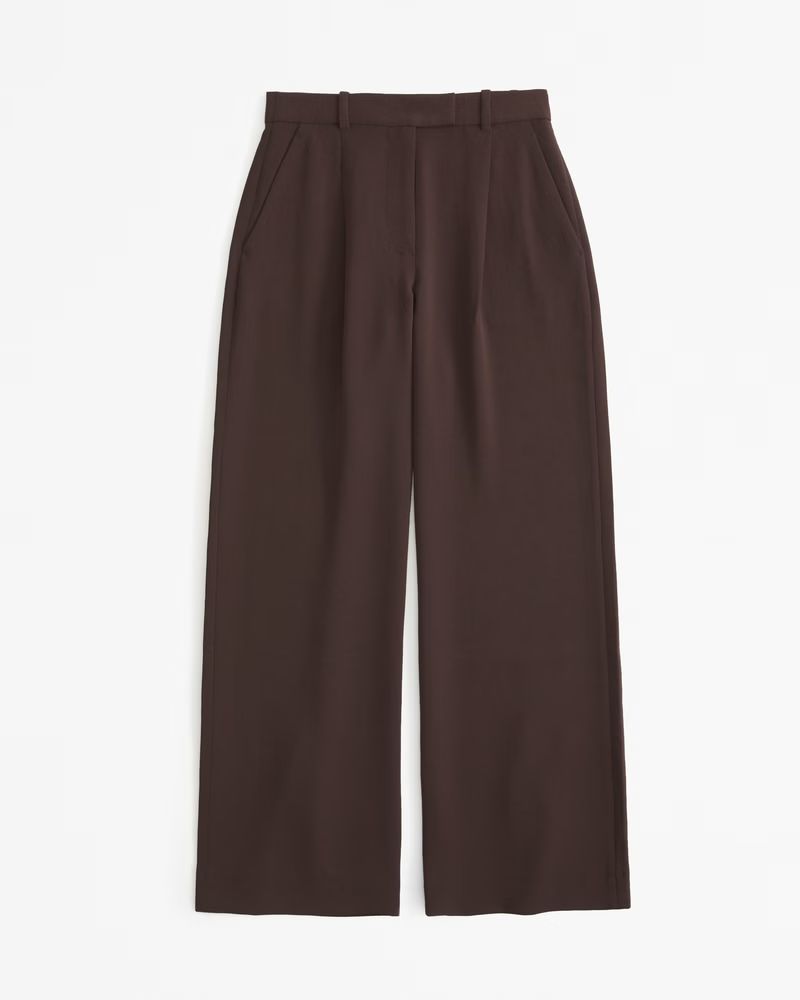 Women's Curve Love A&F Harper Tailored Premium Crepe Pant | Women's New Arrivals | Abercrombie.co... | Abercrombie & Fitch (UK)