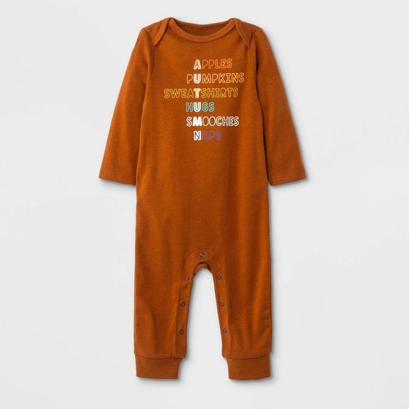 Baby Boys' Fall Graphic Romper - Cat & Jack™ Orange | Target