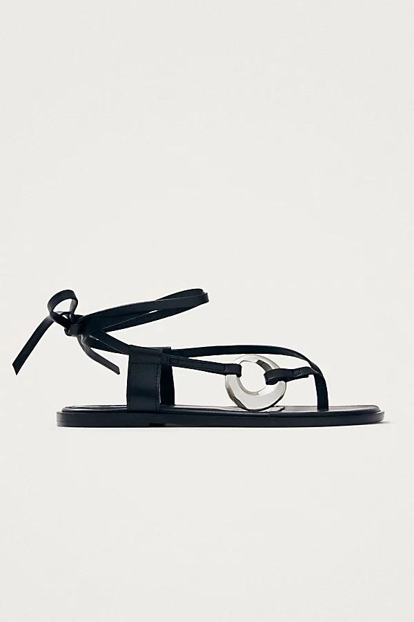 ALOHAS Morosia Leather Wrap Sandal in Black, Women's at Urban Outfitters | Urban Outfitters (US and RoW)