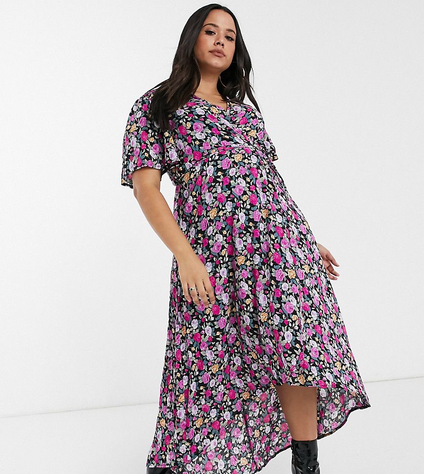 Missguided Plus wrap dress in floral print-Multi | ASOS (Global)