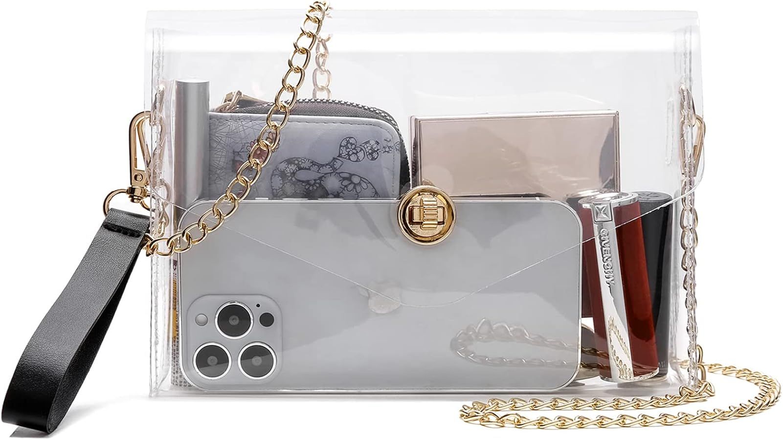 MOETYANG Transparent Clutch Clear Purse Crossbody Shoulder Bags Stadium Approved Bags | Amazon (US)