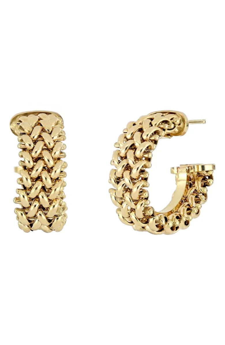 14K Gold Woven Hoop Earrings | Nordstrom | Nordstrom