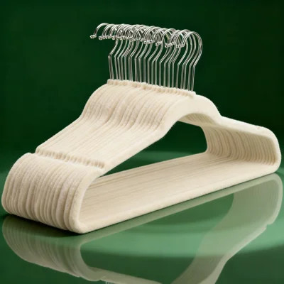 Premium Velvet Hangers - Heavy Duty Non-Slip Felt, Space Saving Design With Swivel Chrome Hooks, 50-Pack | Wayfair North America